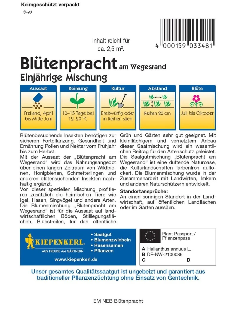 Blumenmischung Blütenpracht, Langanhaltende Einjährige Mischung Spendet Pollen Und Nektar 3 Blumenmischung Blütenpracht, Langanhaltende Einjährige Mischung Spendet Pollen Und Nektar
