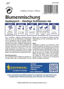 Blumenmischung Niedrige Duftblumen Mix Saatteppich (15cm X 150cm) 5 Blumenmischung Niedrige Duftblumen Mix Saatteppich (15cm X 150cm) -Samenshop24 Elegant Boutique blumenmischung niedrige duftblumen mix saatteppich 15cm x 150cm2