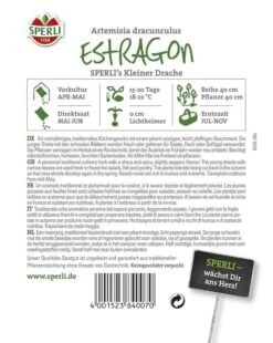 Estragon SPERLING`s Kleiner Drache, Mehrjährige Gewürz- Und Heilpflanze, Geschmack Pikant-würzig