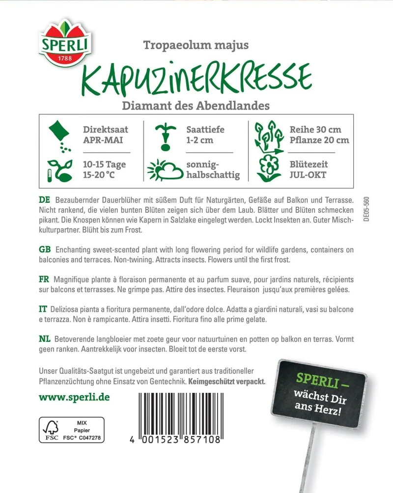 Kapuzinerkresse Diamant Des Abendlandes, Einjährige Niedrigbleibende Gruppenpflanze, Für Beete Rabatten Schalen Oder Töpfe 3 Kapuzinerkresse Diamant Des Abendlandes, Einjährige Niedrigbleibende Gruppenpflanze, Für Beete Rabatten Schalen Oder Töpfe