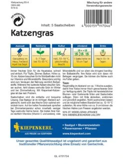 Katzengras, Saatscheibe, Immer Frisches Grün Für Die Hauskatze, Schnell Und Einfach -Samenshop24 Elegant Boutique katzengras saatscheibe2