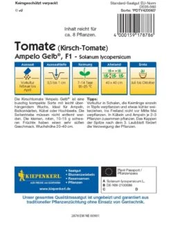 Kirsch-Tomate Ampelo Gelb® (Donna Yellow, F1), Ampeltomate Bringt Kleine, Sehr Süße Früchte