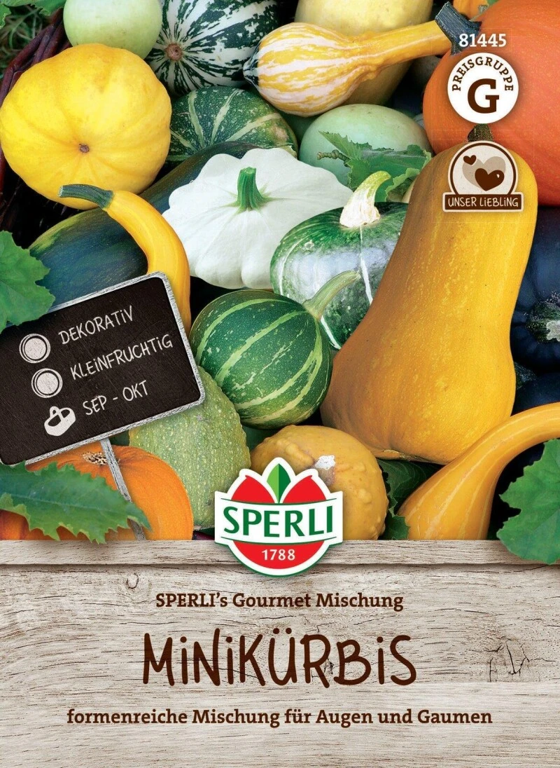 Minikürbis SPERLI's Gourmet Mischung, Formreiche Mischung, Essbar & Dekorativ, Saatgut Von Sperli 4 Minikürbis SPERLI's Gourmet Mischung, Formreiche Mischung, Essbar & Dekorativ, Saatgut Von Sperli – Bild 2