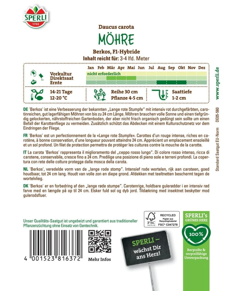 Möhre Berkos F1 (Pillensaatgut) Ertragreiche Lagermöhre, Carotinreich 4 Möhre Berkos F1 (Pillensaatgut) Ertragreiche Lagermöhre, Carotinreich – Bild 2