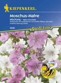 Moschus-Malve Mischung | Rosa Und Weiße Moschusmalven | Winterharte Wildstaude | Insektenmagnet -Samenshop24 Elegant Boutique moschus malve mischung