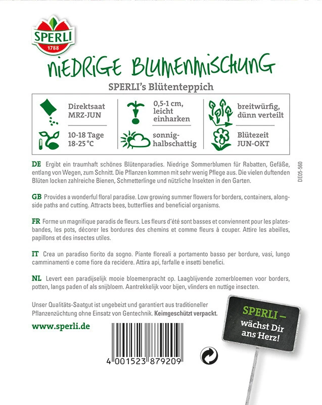 Niedrige Blumenmischung Blütenteppich 4 Niedrige Blumenmischung Blütenteppich – Bild 2