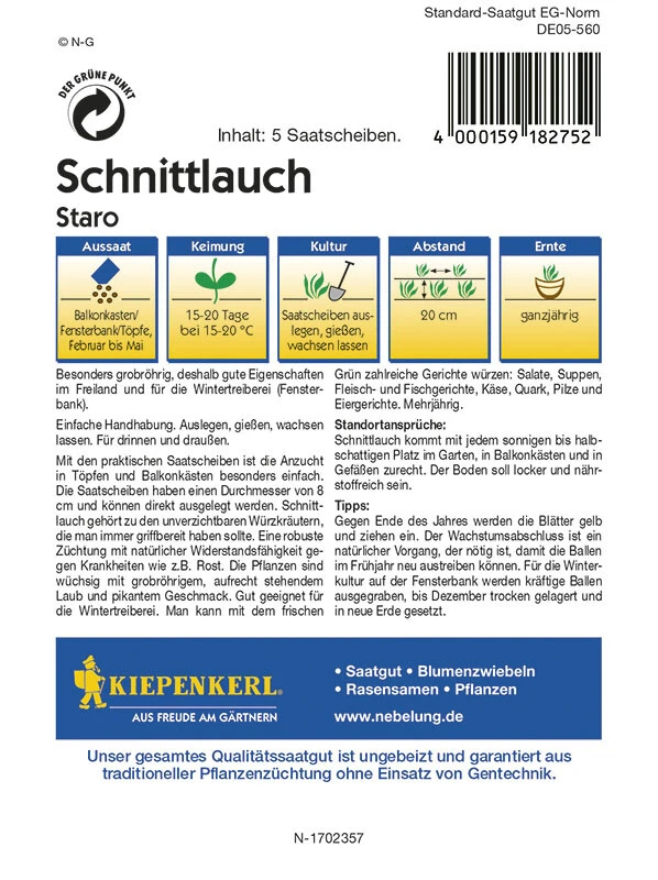 Schnittlauch Staro Saatscheiben 3 Schnittlauch Staro Saatscheiben