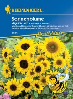 Sonnenblume Majestic Mix | Enthält Zwei Sorten Verzweigter Sonnenblumen | 60 - 80 Cm Wuchshöhe -Samenshop24 Elegant Boutique sonnenblume majestic mix