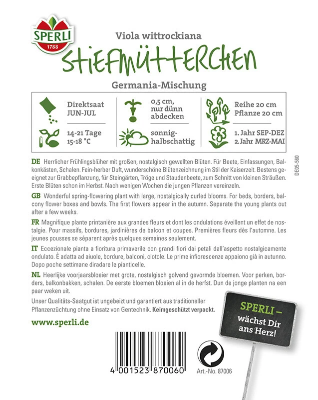 Stiefmütterchen Germania Mischung 4 Stiefmütterchen Germania Mischung – Bild 2