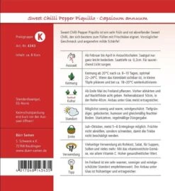 Sweet Chili Peper Piquillo (Paprika/ Pepperoni) Geschmack: Angenehm Milde Schärfe 5 Sweet Chili Peper Piquillo (Paprika/ Pepperoni) Geschmack: Angenehm Milde Schärfe -Samenshop24 Elegant Boutique sweet chili peper piquillo2