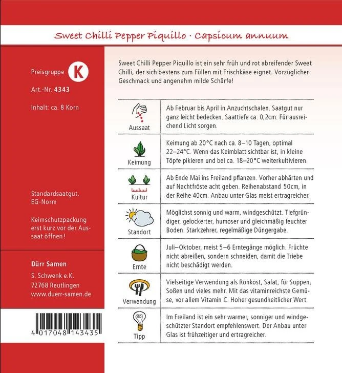 Sweet Chili Peper Piquillo (Paprika/ Pepperoni) Geschmack: Angenehm Milde Schärfe 4 Sweet Chili Peper Piquillo (Paprika/ Pepperoni) Geschmack: Angenehm Milde Schärfe – Bild 2