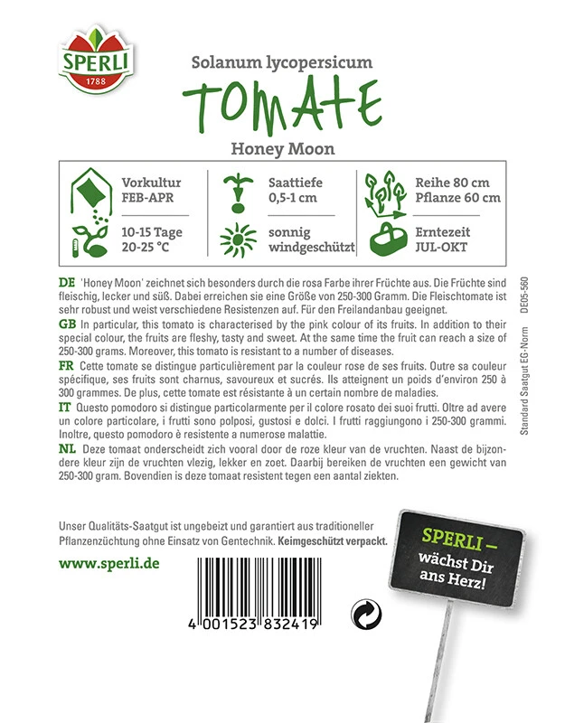 Tomate Honey Moon F1 Stabtomate Rosa 3 Tomate Honey Moon F1 Stabtomate Rosa