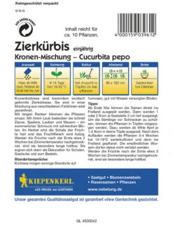 Zierkürbis Kronenmischung, Dekorative Früchte Zur Dekoration, Schöne Und Haltbare Formen -Samenshop24 Elegant Boutique zierkuerbis kronenmischung2