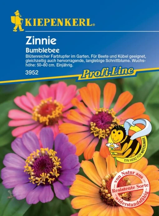 Zinnie Bumblebee, Blütenreicher Farbtupfer, Für Beete Und Kübel, Gute Schnittblume, Nektarspender -Samenshop24 Elegant Boutique zinnie bumblebee 1
