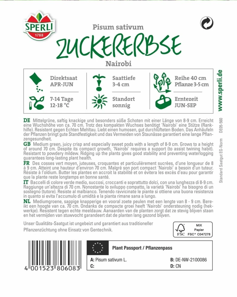 Zuckererbse Nairobi, Ertragreiche Knackerbse Fadenlose Fleischige Schote, Resistent 4 Zuckererbse Nairobi, Ertragreiche Knackerbse Fadenlose Fleischige Schote, Resistent – Bild 2